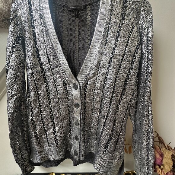 BCBGMaxAzria Reyes Cardigan in a grayish silver size small - Picture 2 of 3